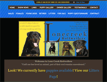 Tablet Screenshot of lonecreekrottweilers.com